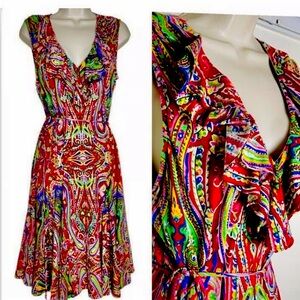 Ralph Lauren sleeveless dress red floral NWT size XL